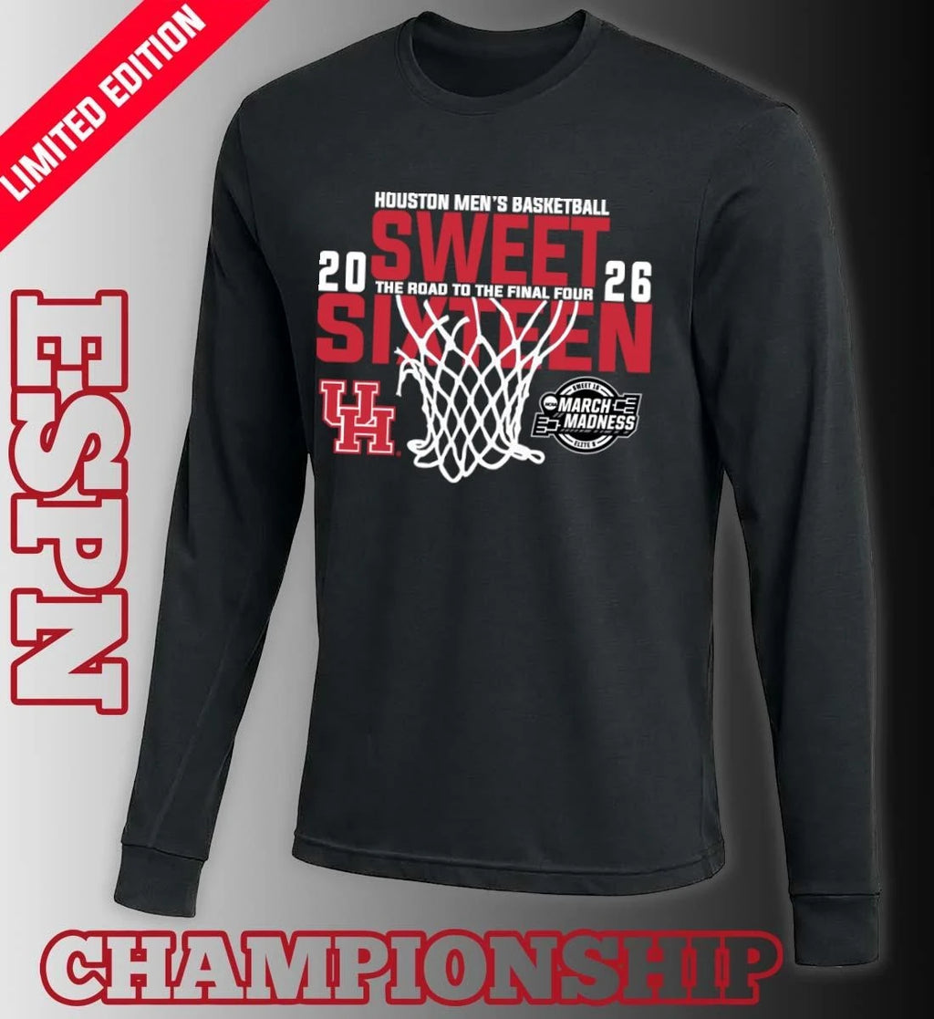 Official Houston Men’s Basketball 2026 Sweet Sixteen The Road To The Final Four Shirt