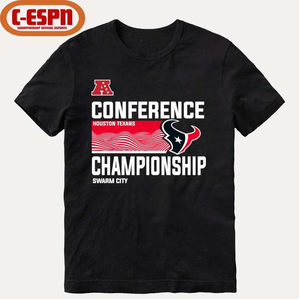 Official Houston Texans 2025-26 AFC Conference Championship Swarm City T-Shirt
