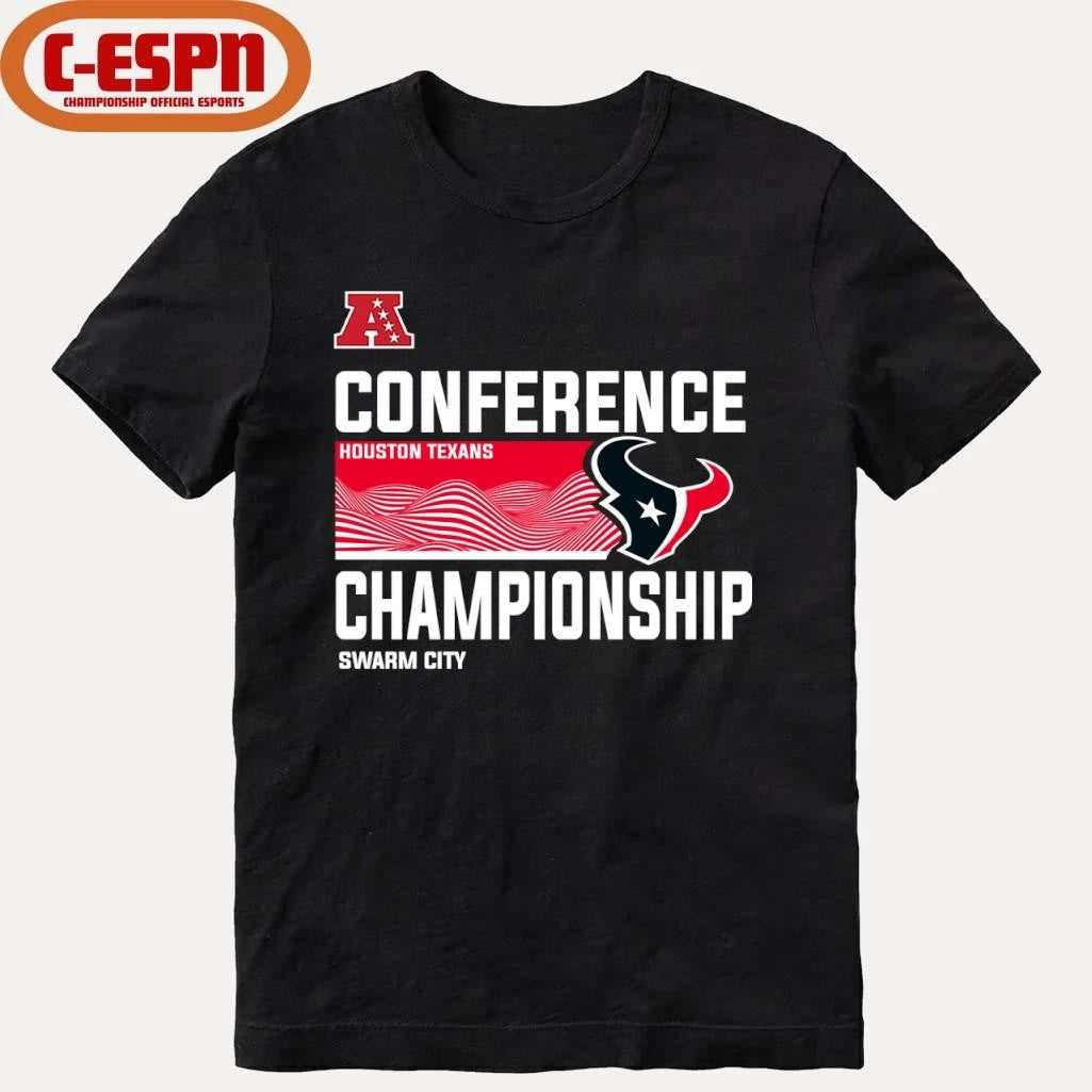 Official Houston Texans 2025-26 AFC Conference Championship Swarm City T-Shirt