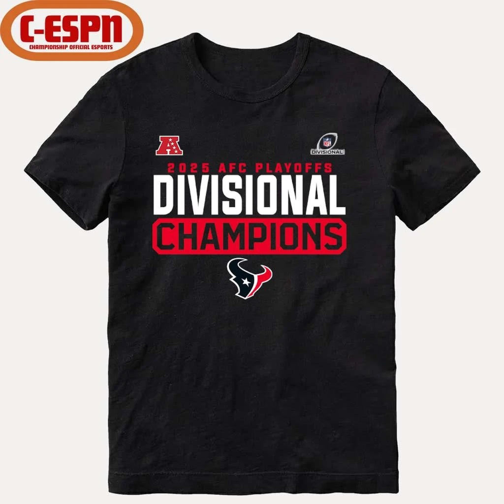 Official Houston Texans 2025-26 AFC Playoffs Divisional Round Champions T-Shirt