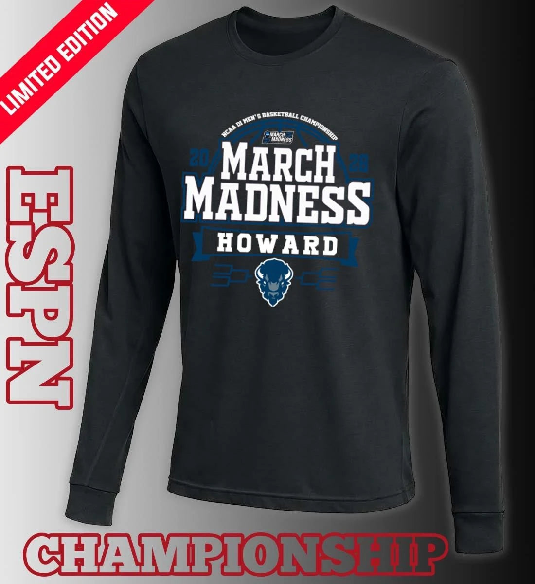 Official Howard Bisons 2026 NCAA Men’s Basketball March Madness Bound Shirt