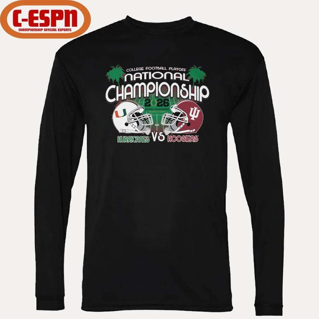 Official Hurricanes Vs Hoosiers 2026 CFP Championship Game Matchup T-Shirt