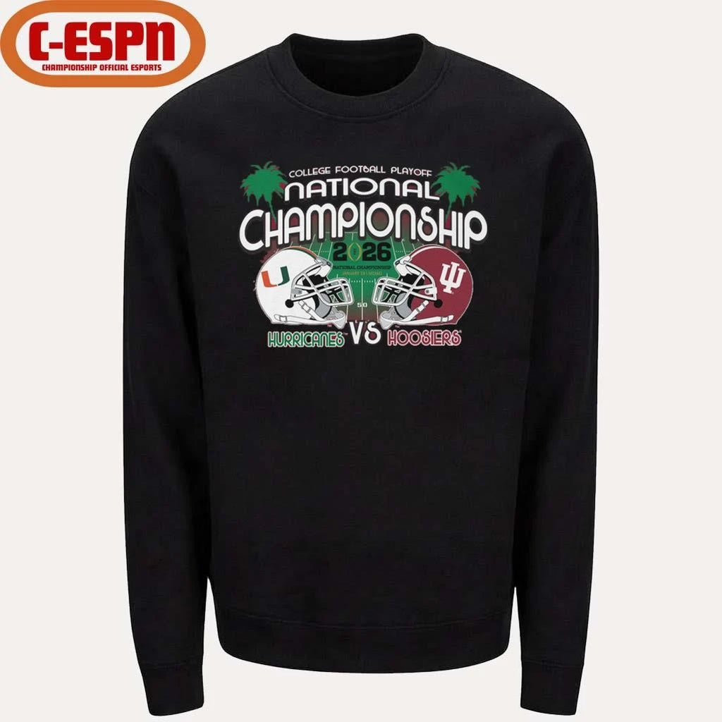 Official Hurricanes Vs Hoosiers 2026 CFP Championship Game Matchup T-Shirt