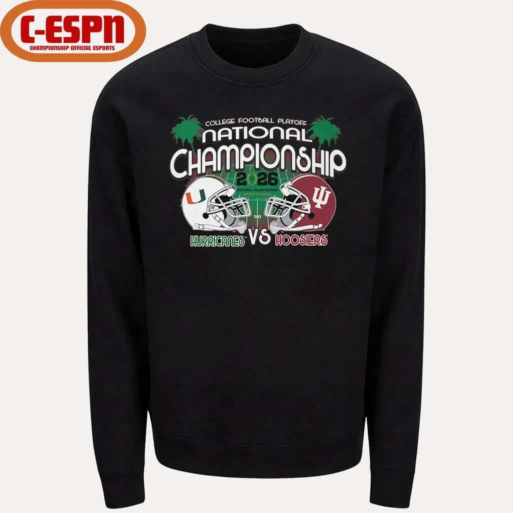 Official Hurricanes Vs Hoosiers 2026 CFP Championship Game Matchup T-Shirt