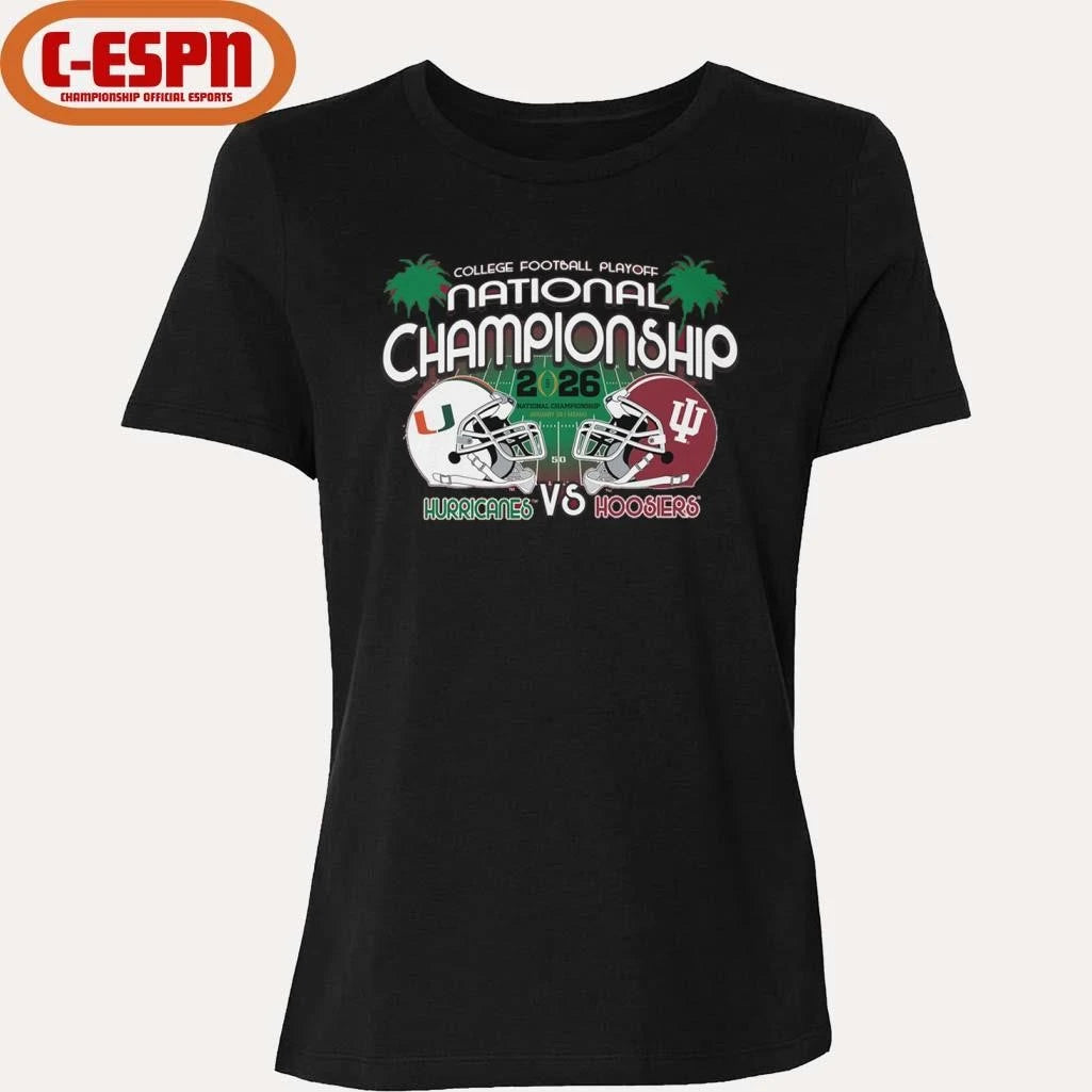 Official Hurricanes Vs Hoosiers 2026 CFP Championship Game Matchup T-Shirt