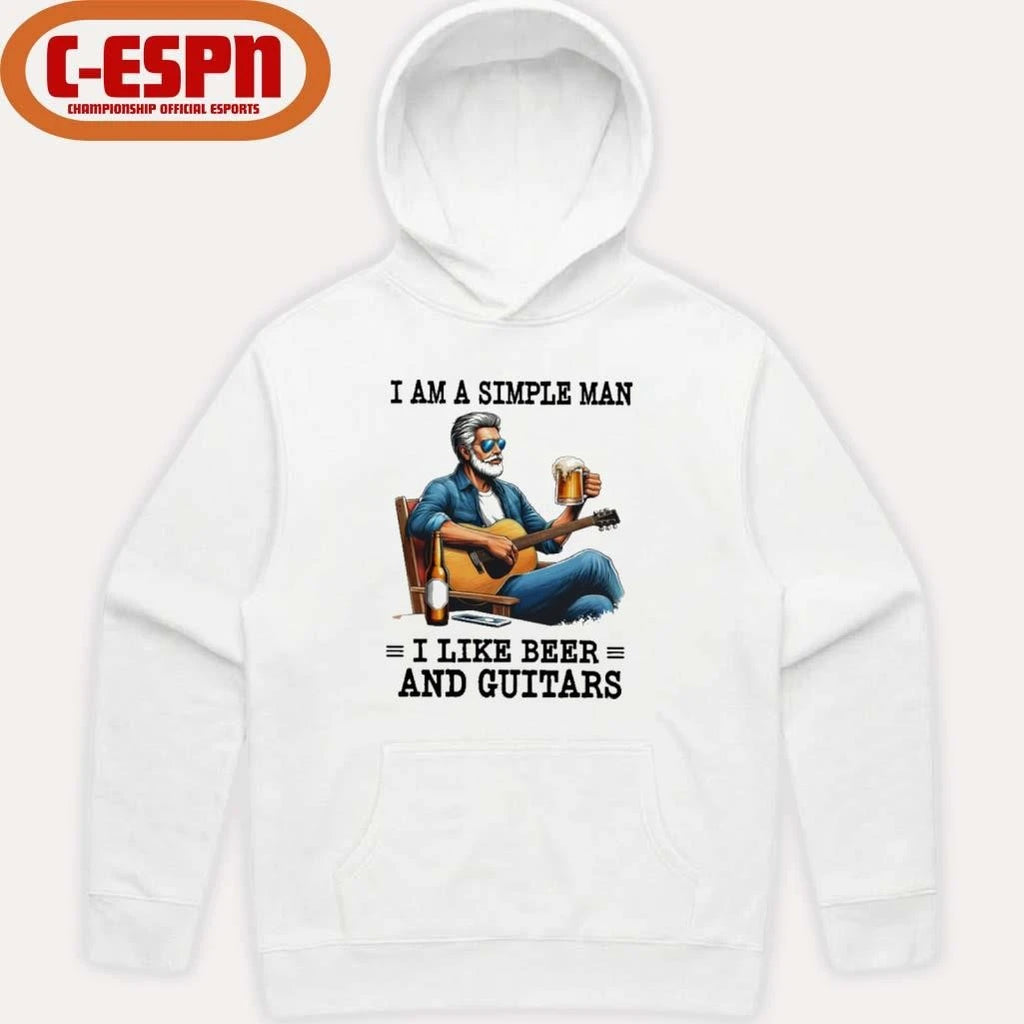 Official I Am A Simple Man, I Like Beer And Guitars Shirt
