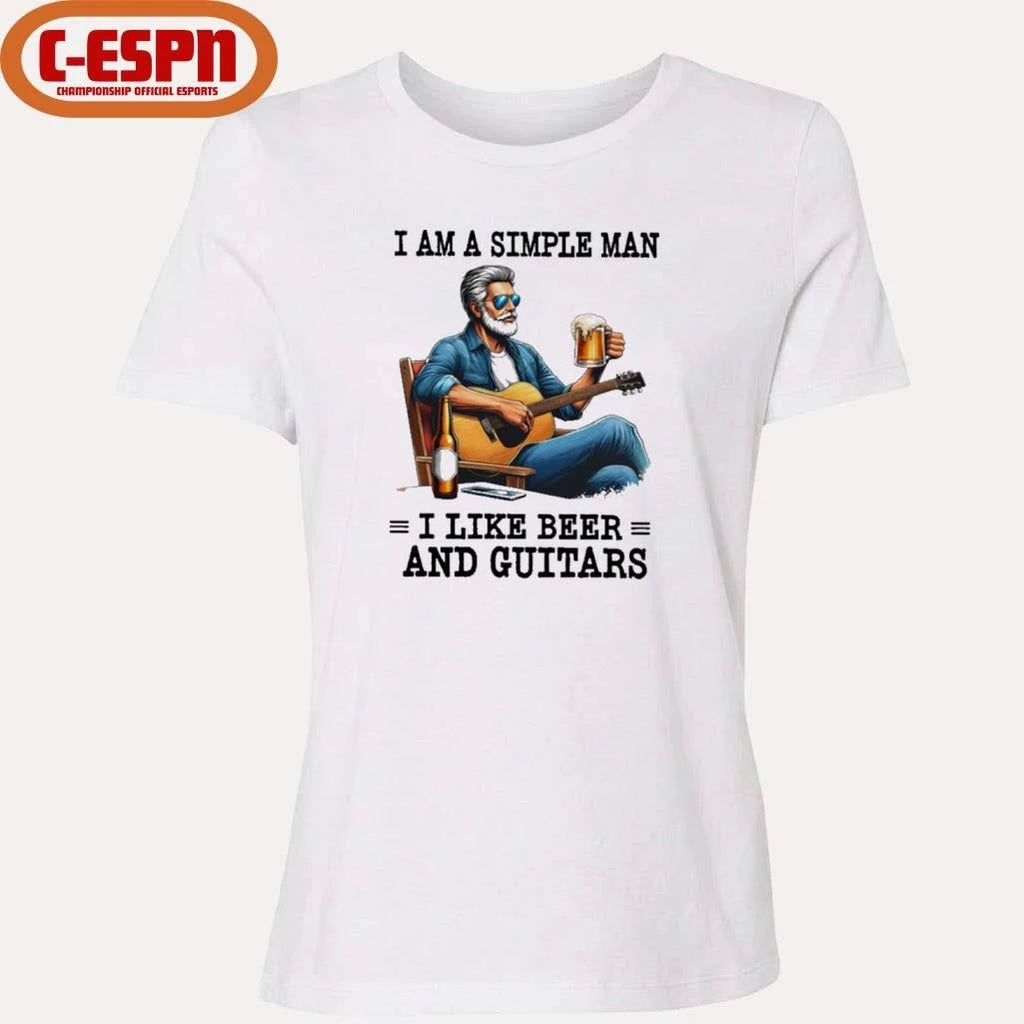 Official I Am A Simple Man, I Like Beer And Guitars Shirt