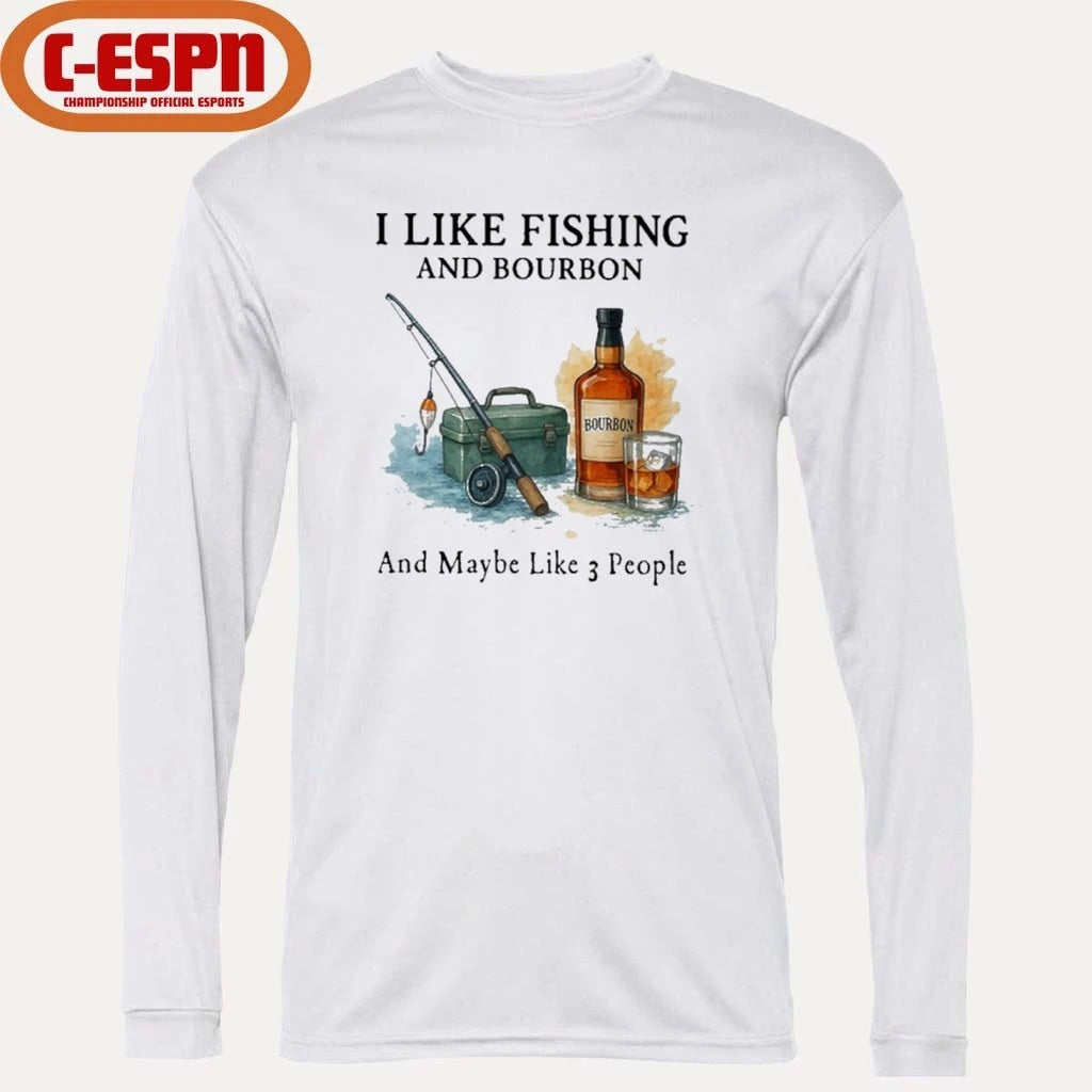 Official I Like Fishing And Bourbon And Maybe Like 3 People Shirt