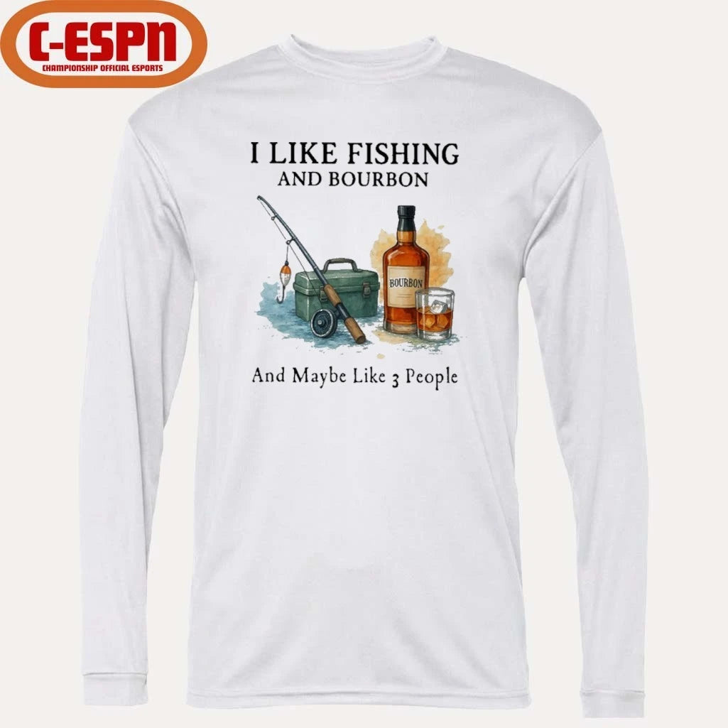Official I Like Fishing And Bourbon And Maybe Like 3 People Shirt