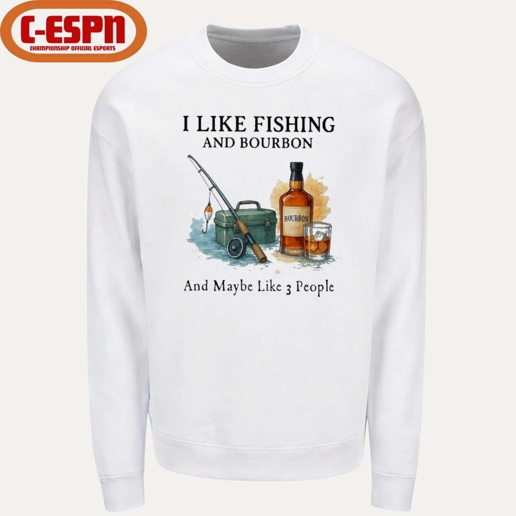 Official I Like Fishing And Bourbon And Maybe Like 3 People Shirt