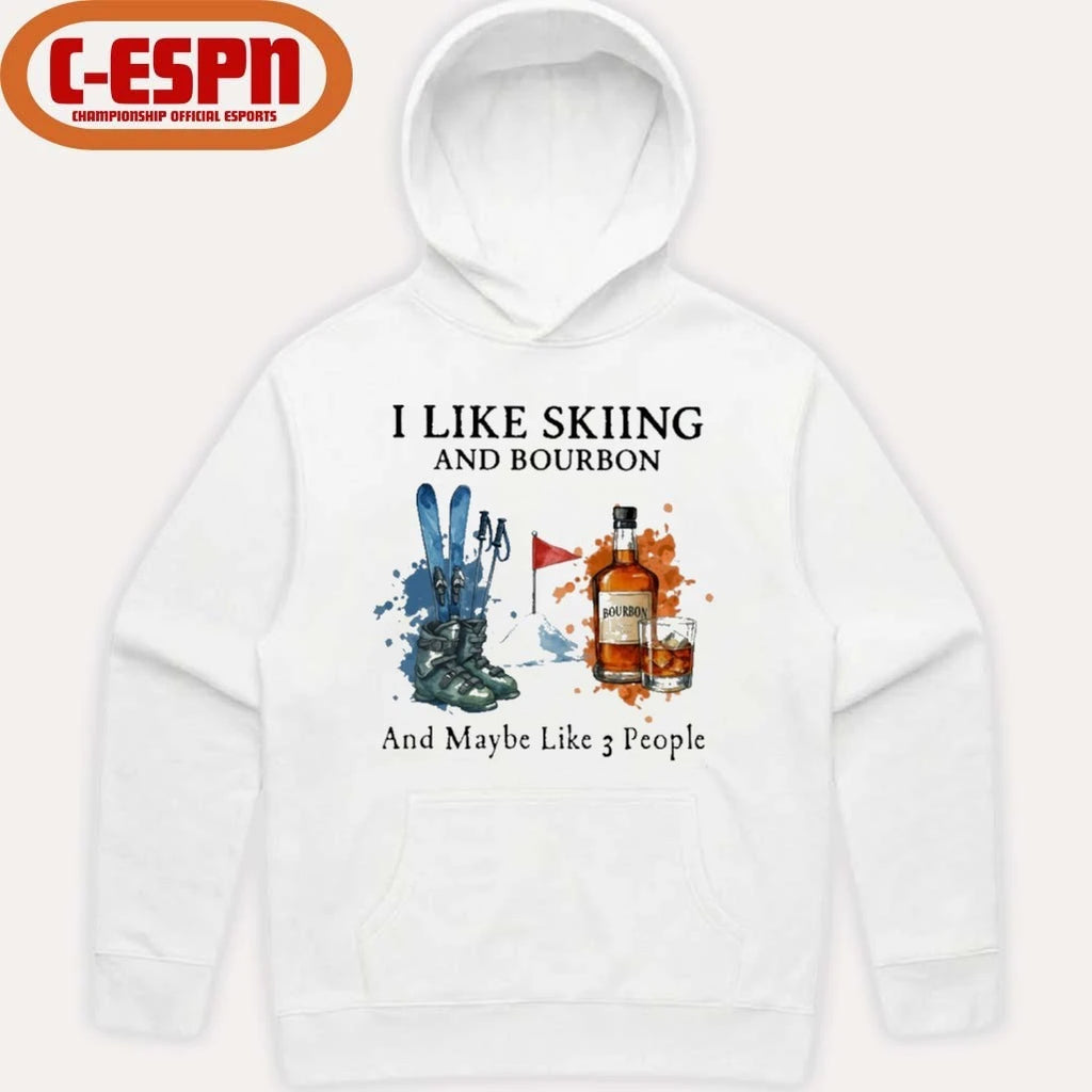 Official I Like Skiing And Bourbon And Maybe Like 3 People Shirt