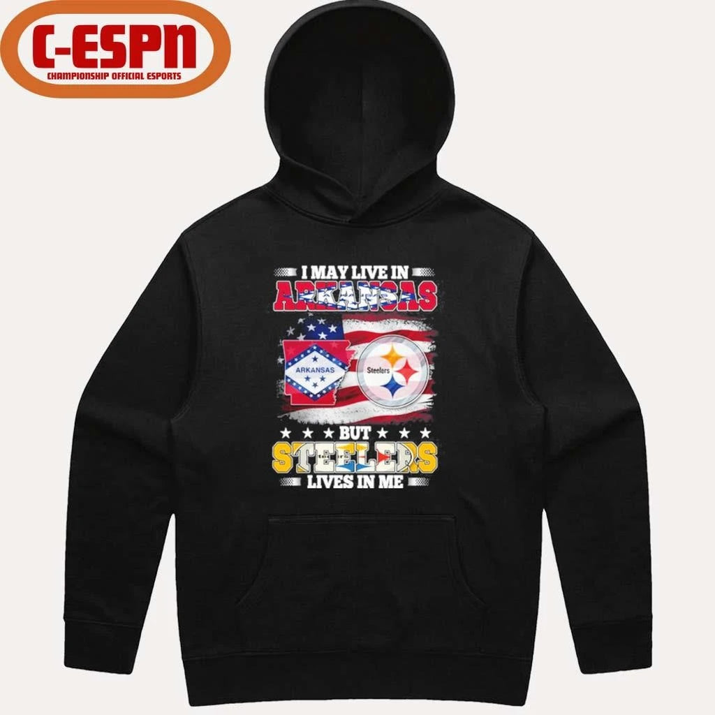 Official I May Live In Arkansas But Steelers Lives In Me Shirt