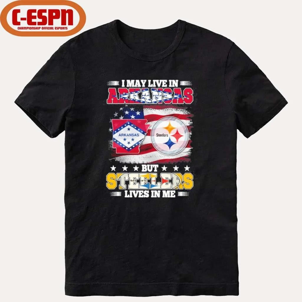Official I May Live In Arkansas But Steelers Lives In Me Shirt