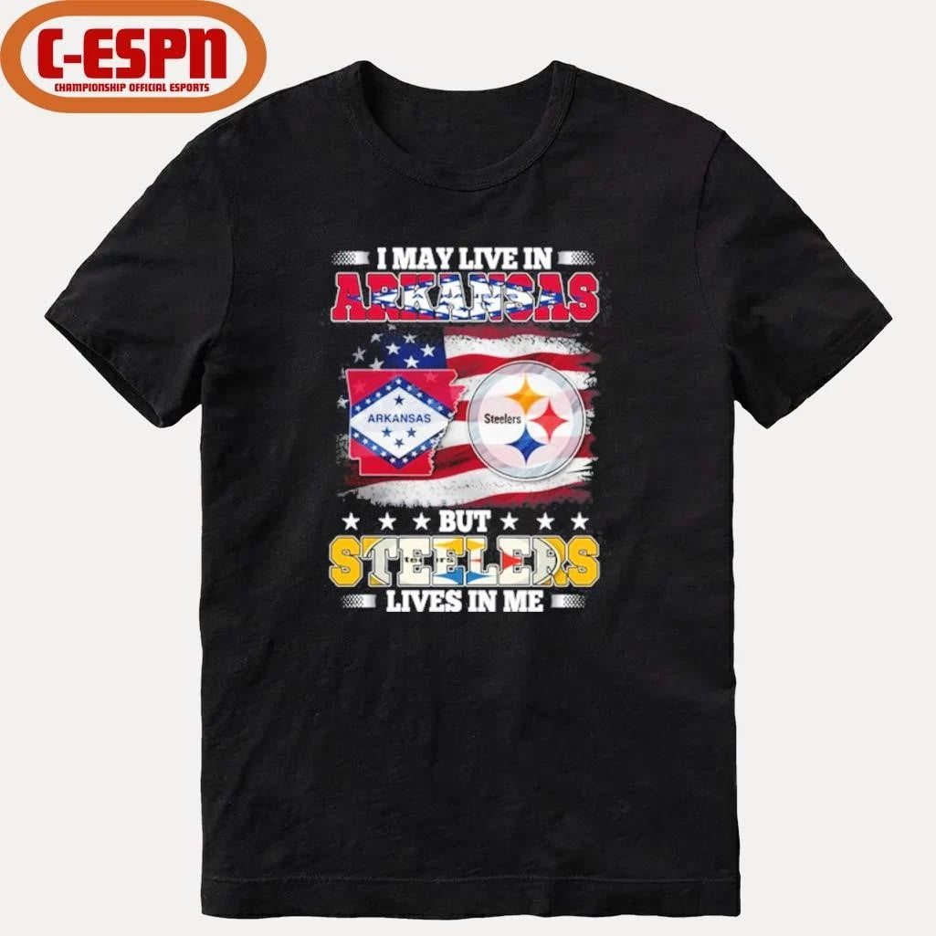 Official I May Live In Arkansas But Steelers Lives In Me Shirt