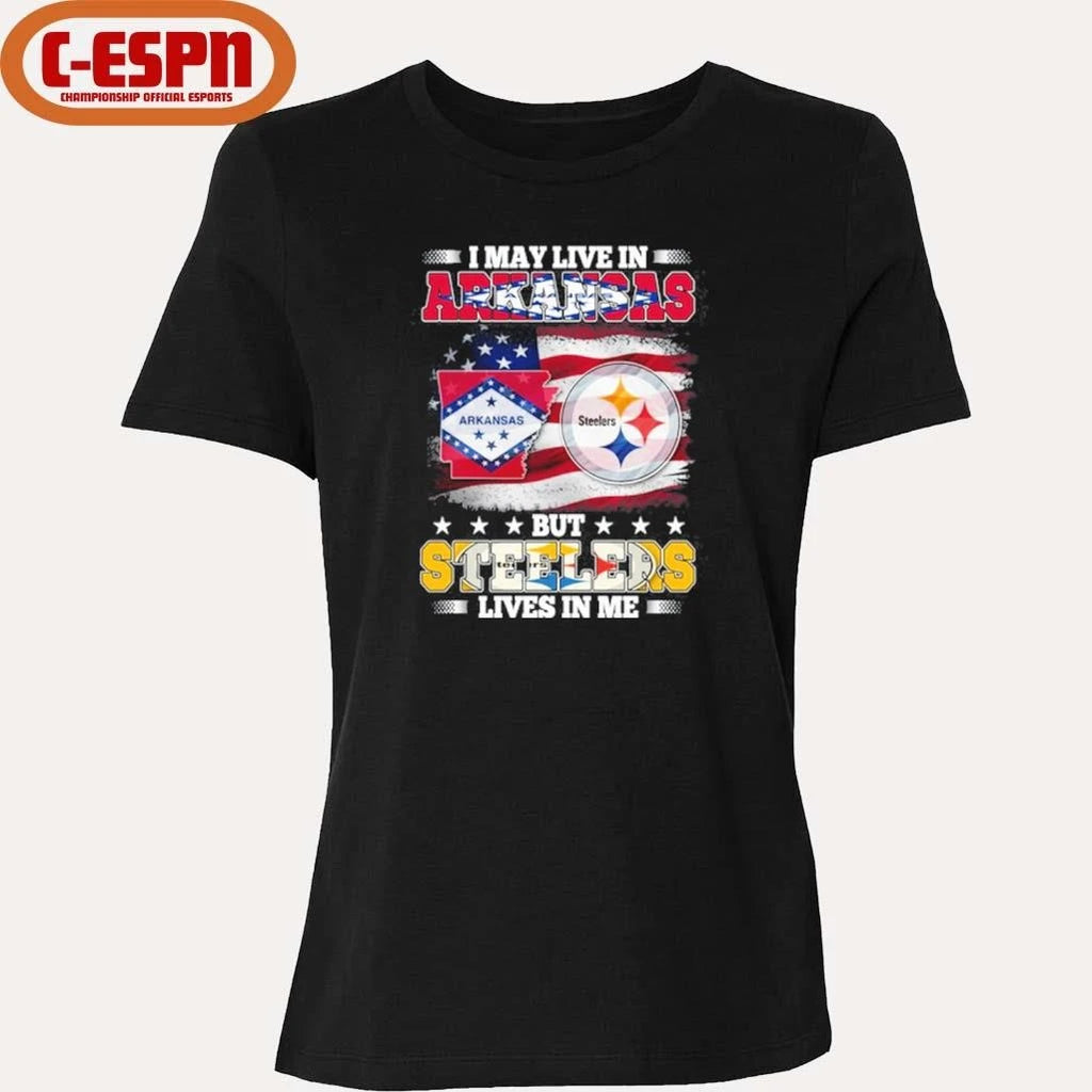 Official I May Live In Arkansas But Steelers Lives In Me Shirt