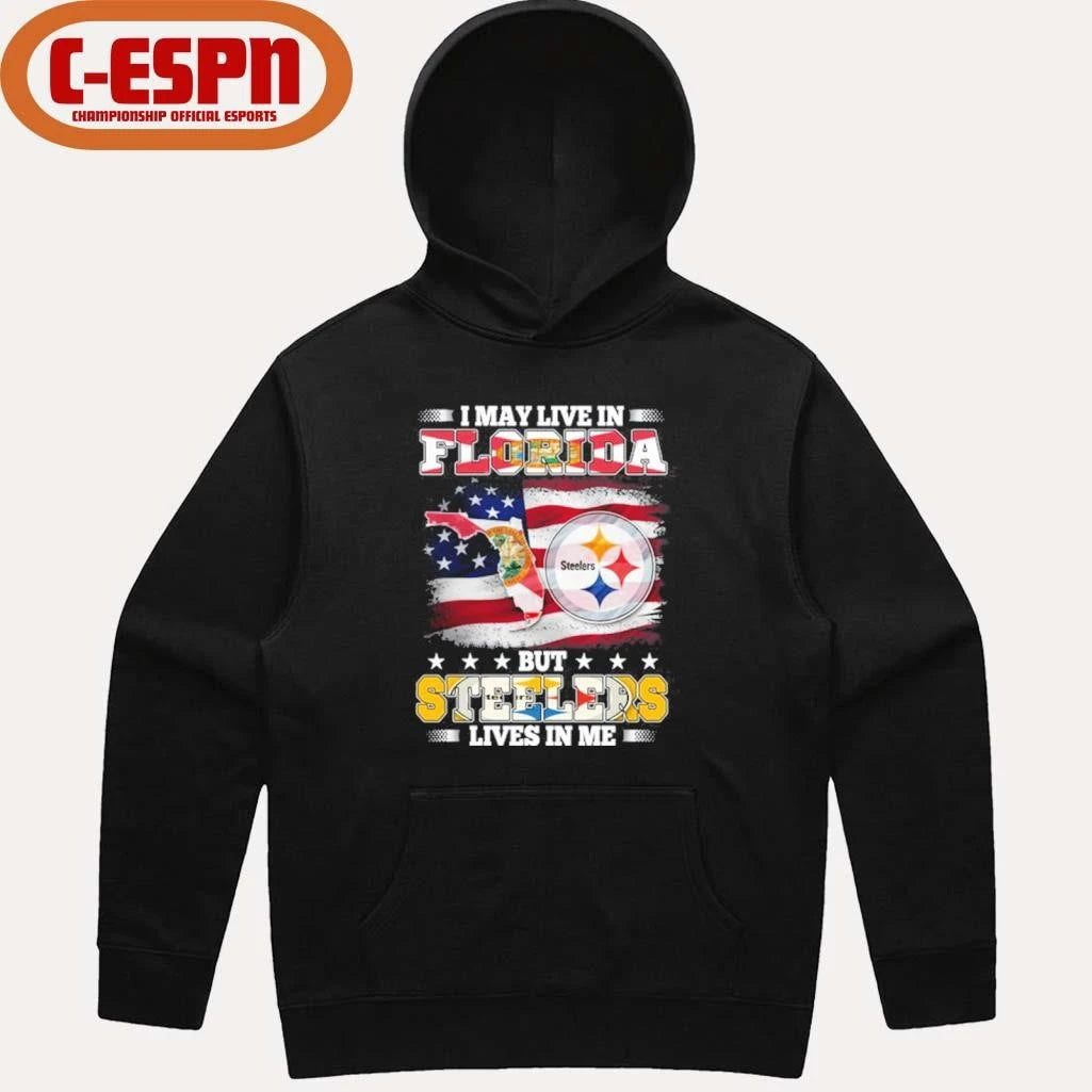Official I May Live In Florida But Steelers Lives In Me Shirt