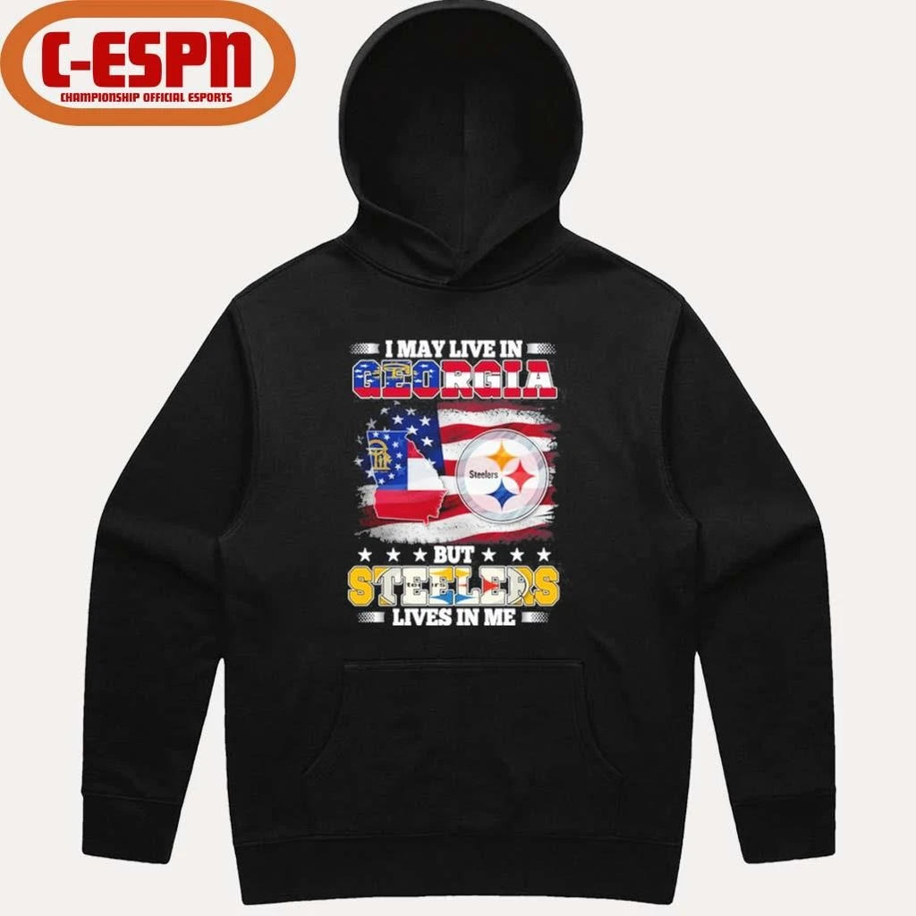 Official I May Live In Georgia But Steelers Lives In Me Shirt