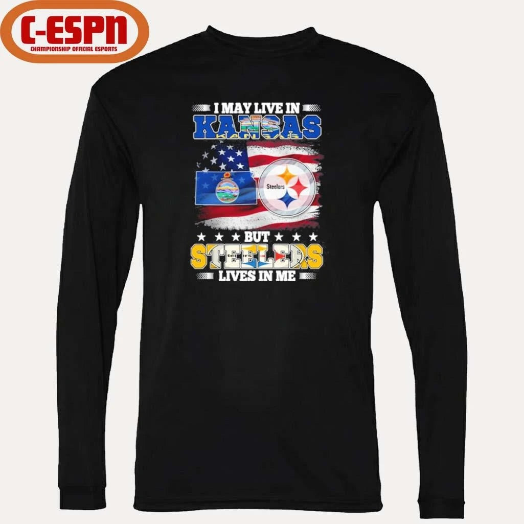 Official I May Live In Kansas But Steelers Lives In Me Shirt