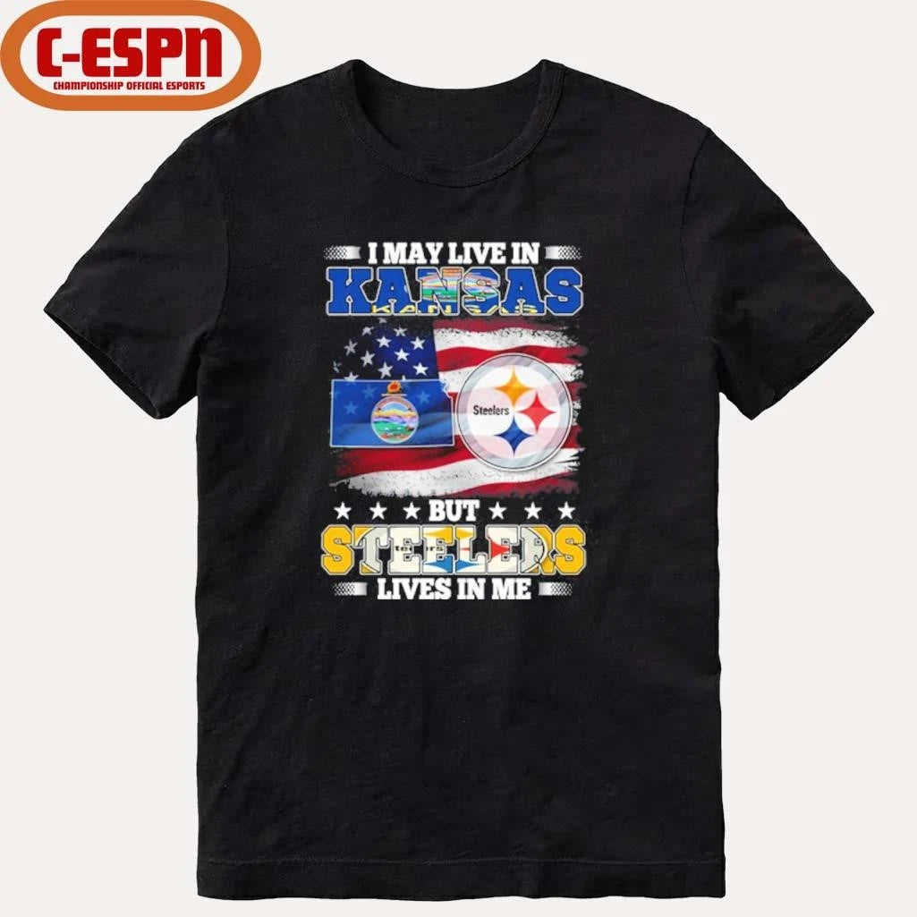 Official I May Live In Kansas But Steelers Lives In Me Shirt