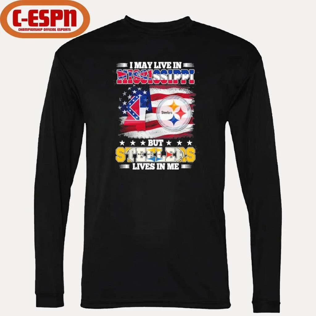 Official I May Live In Mississippi But Steelers Lives In Me Shirt