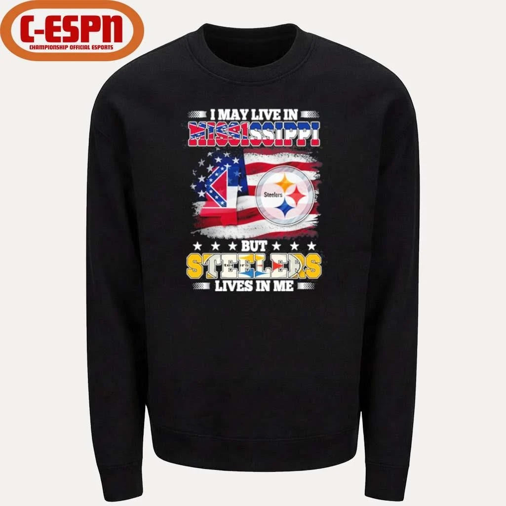 Official I May Live In Mississippi But Steelers Lives In Me Shirt