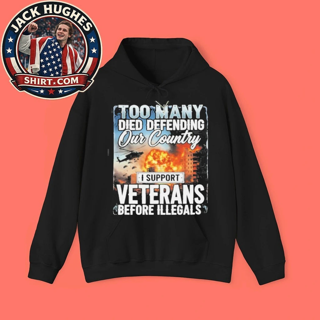 Official I Support Veterans Before Illegals Patriotic American Shirt