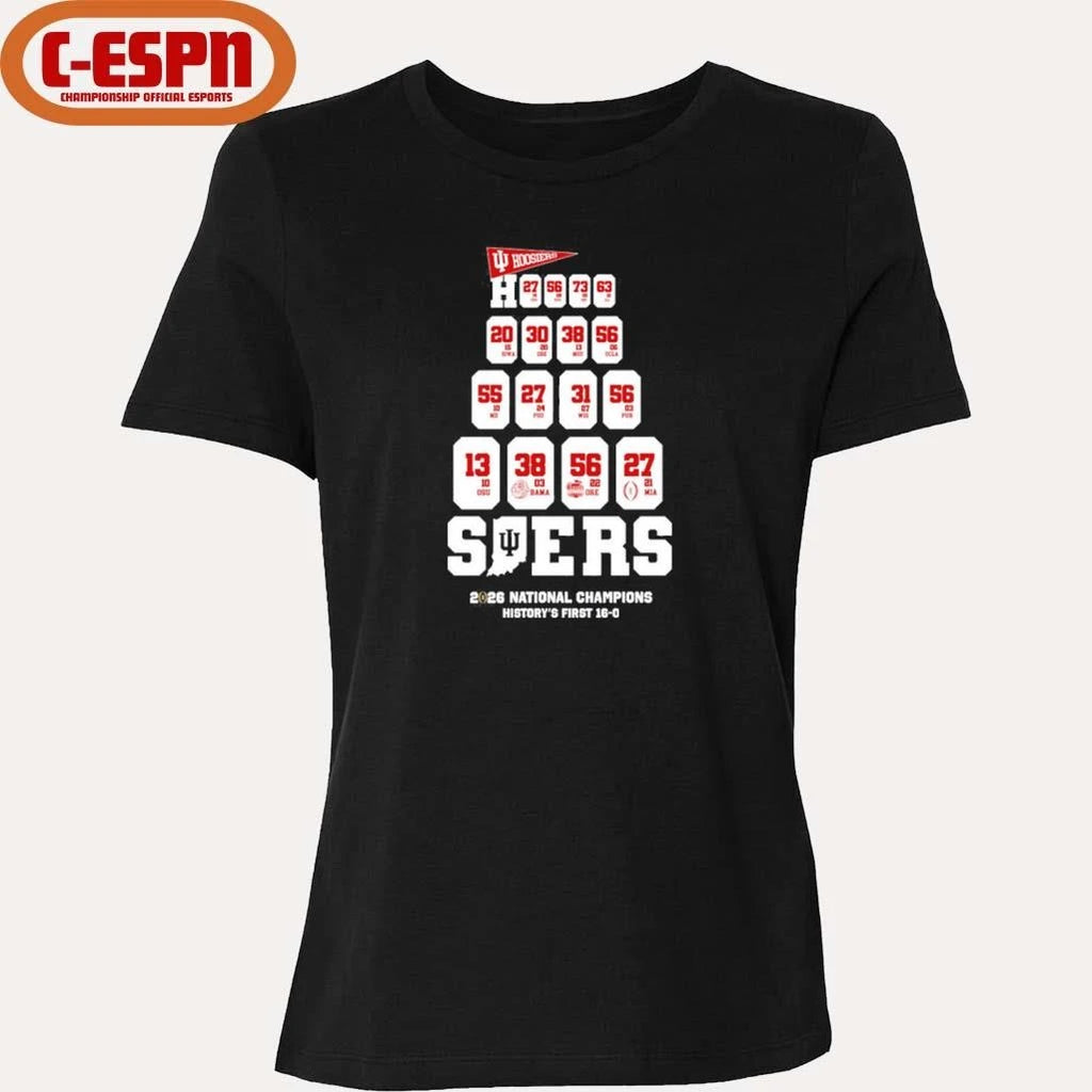 Official IU Football History Made First 16-0 National Champions Shirt