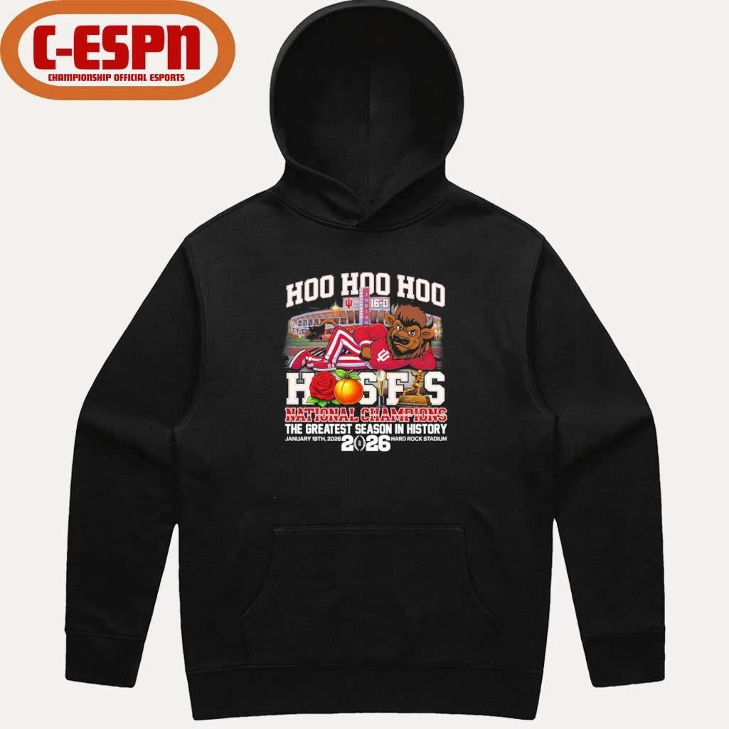 Official IU Football Hoo Hoo Hoo Hoosiers National Champions The Greatest Season In History Shirt