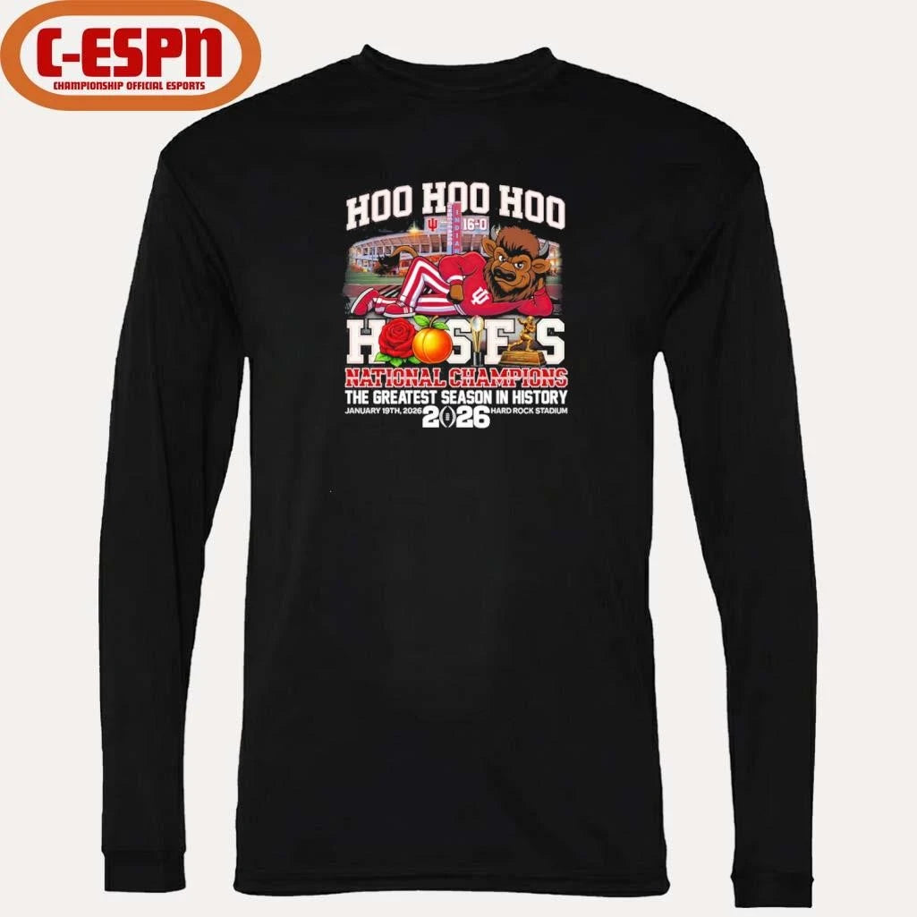 Official IU Football Hoo Hoo Hoo Hoosiers National Champions The Greatest Season In History Shirt