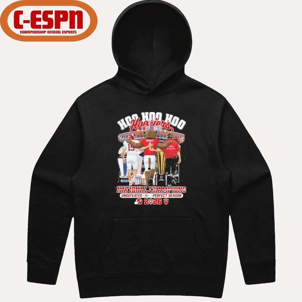 Official IU Football Hoo Hoo Hoo Hoosiers National Champions Undefeated 16-0 Perfect Season Shirt