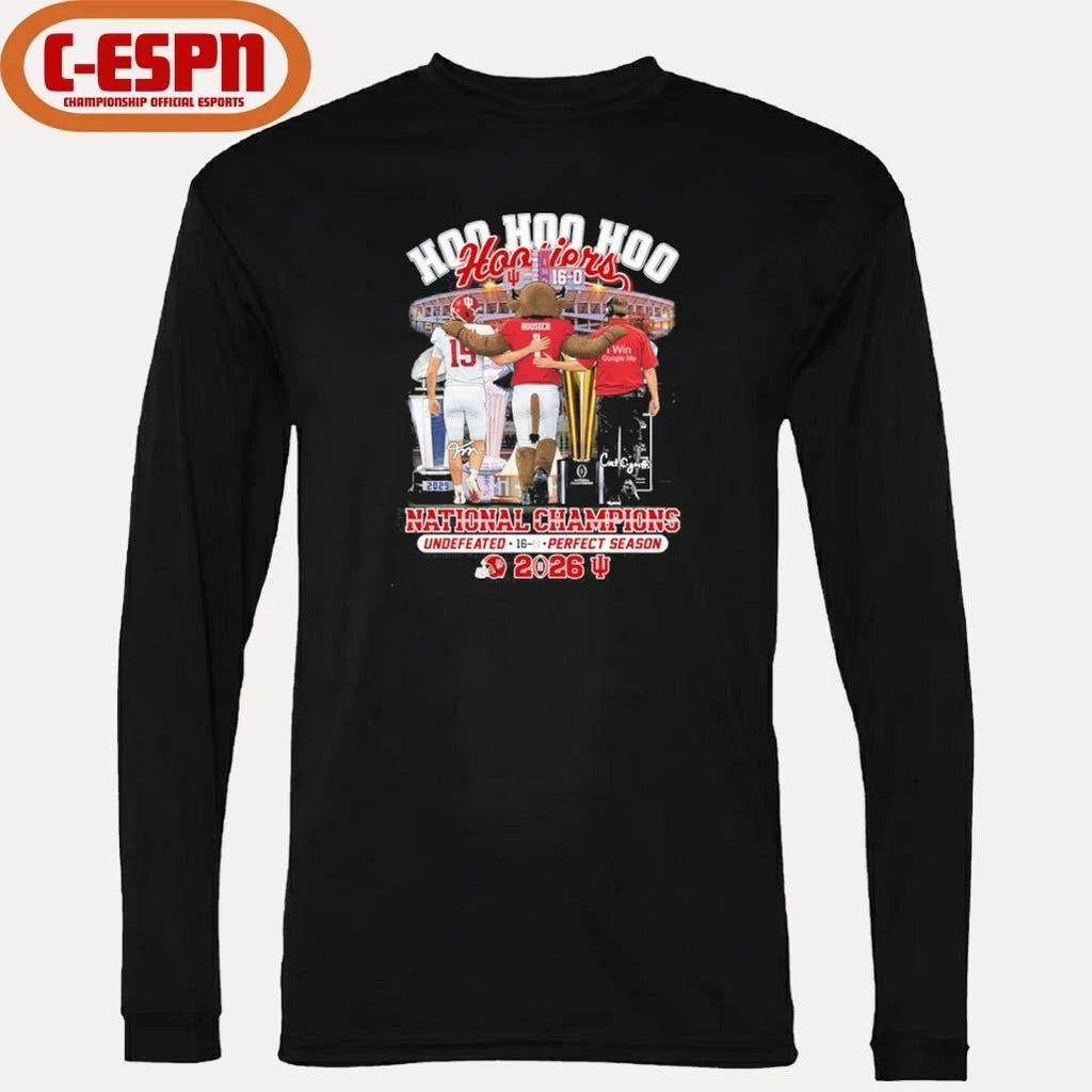 Official IU Football Hoo Hoo Hoo Hoosiers National Champions Undefeated 16-0 Perfect Season Shirt