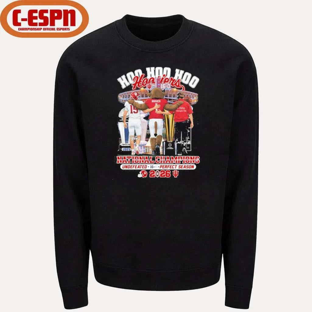 Official IU Football Hoo Hoo Hoo Hoosiers National Champions Undefeated 16-0 Perfect Season Shirt