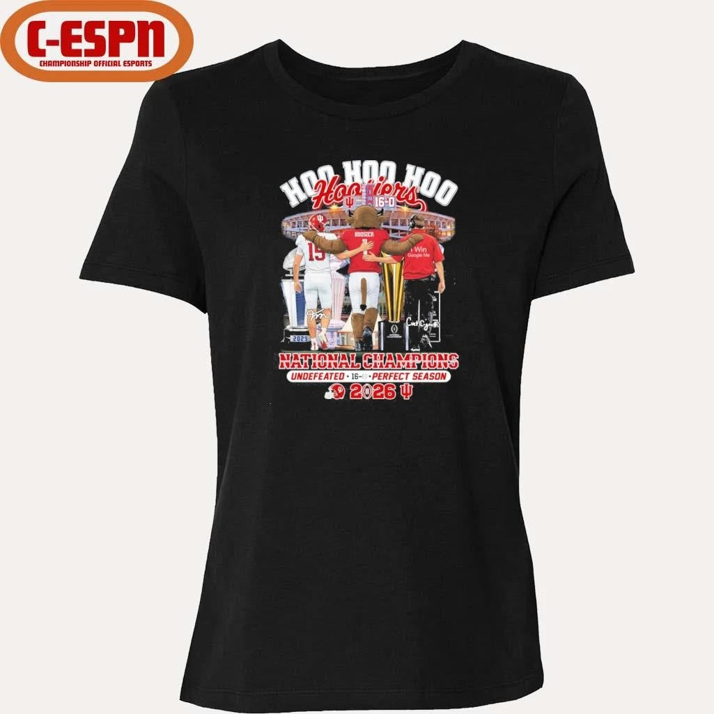 Official IU Football Hoo Hoo Hoo Hoosiers National Champions Undefeated 16-0 Perfect Season Shirt