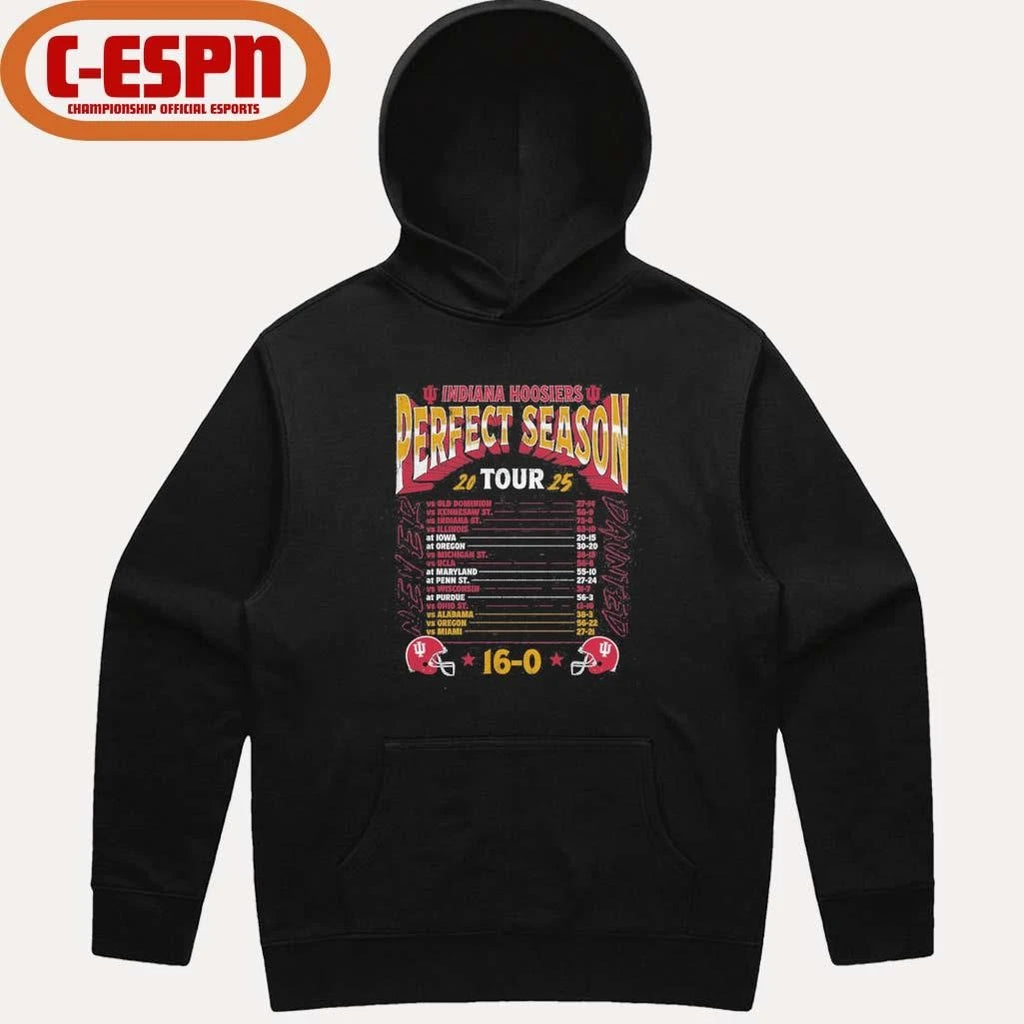 Official IU Football National Champions Perfect Season Tour Shirt