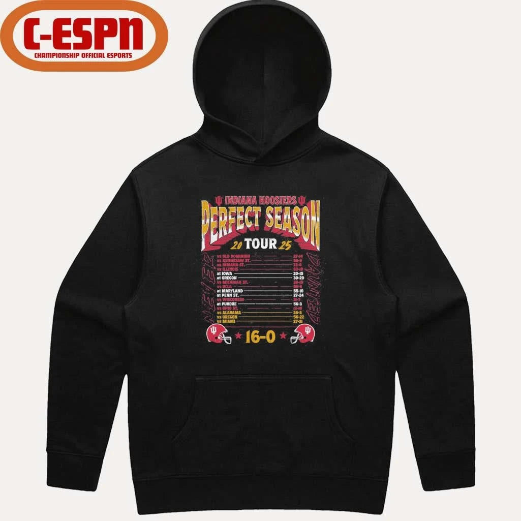 Official IU Football National Champions Perfect Season Tour Shirt