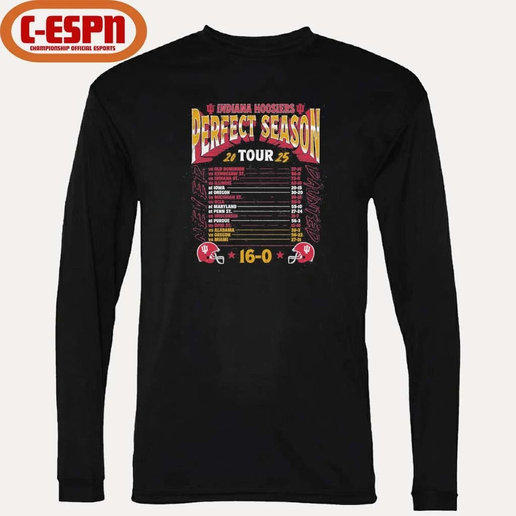 Official IU Football National Champions Perfect Season Tour Shirt