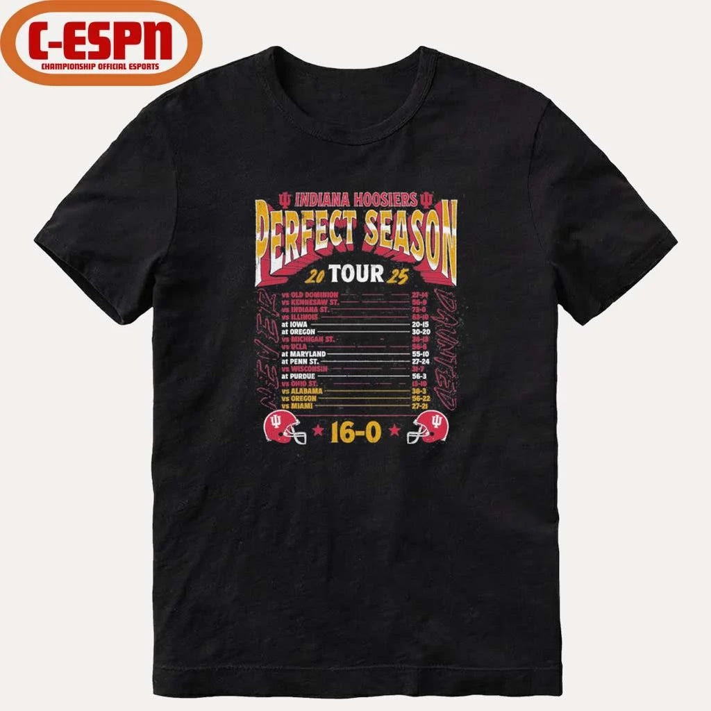 Official IU Football National Champions Perfect Season Tour Shirt