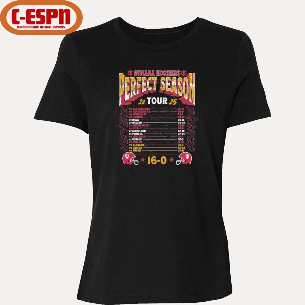 Official IU Football National Champions Perfect Season Tour Shirt