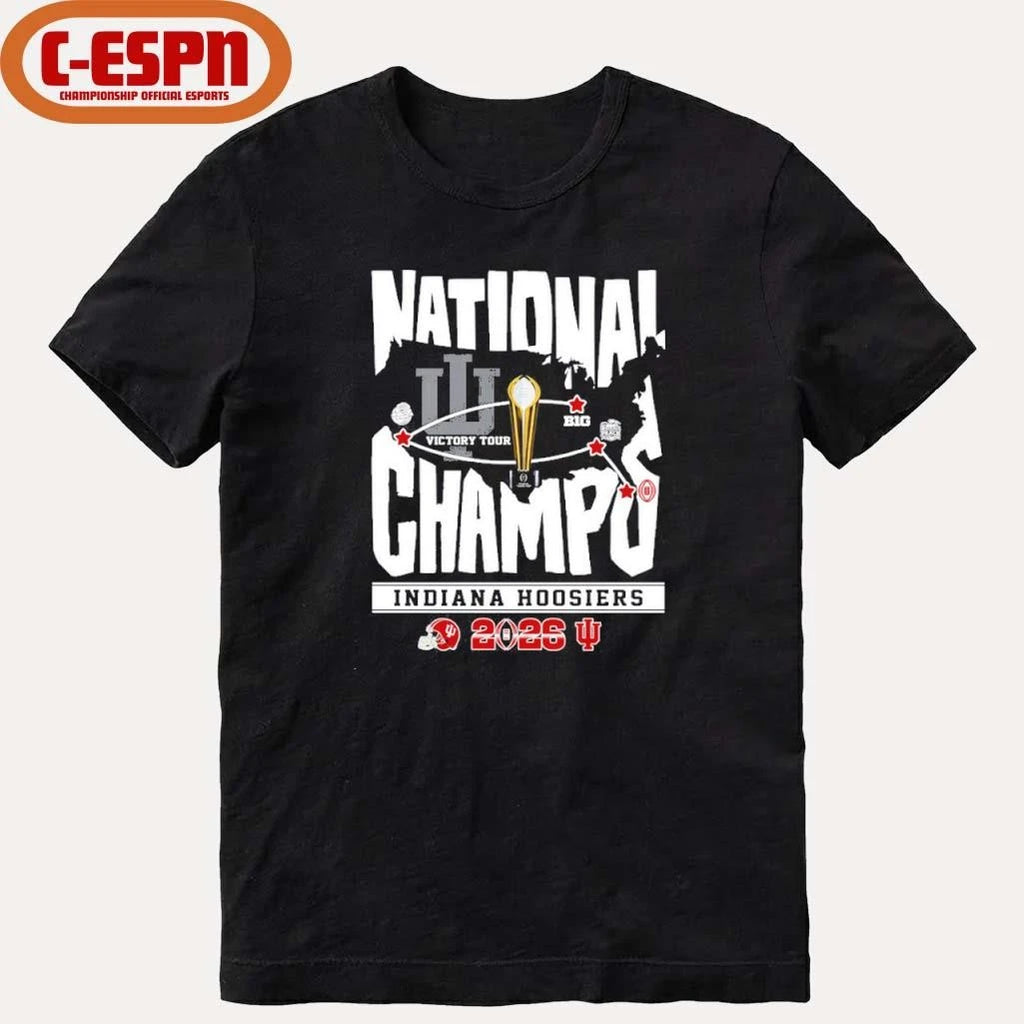 Official IU Football National Champions Victory Tour Shirt