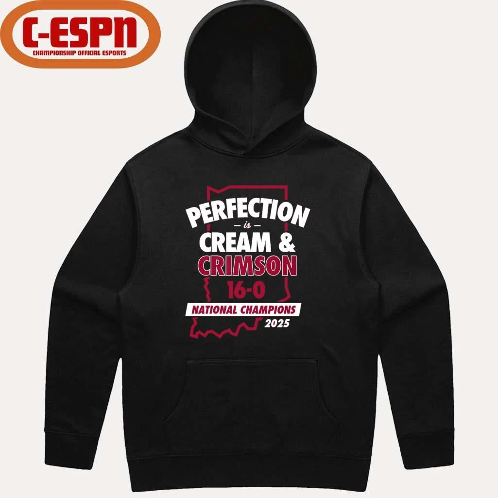 Official IU Football Perfection is Cream and Crimson National Champions T-Shirt