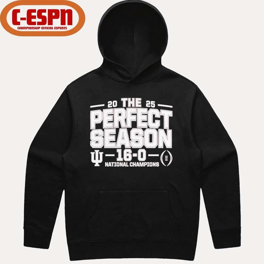 Official IU Football The Perfect Season 16-0 National Champions T-Shirt
