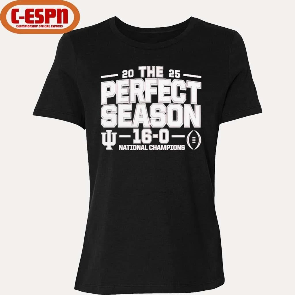 Official IU Football The Perfect Season 16-0 National Champions T-Shirt