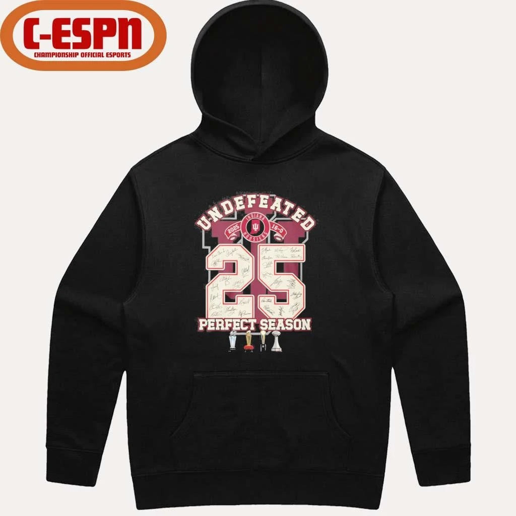 Official IU Football Undefeated 16-0 Perfect Season 2025 Shirt