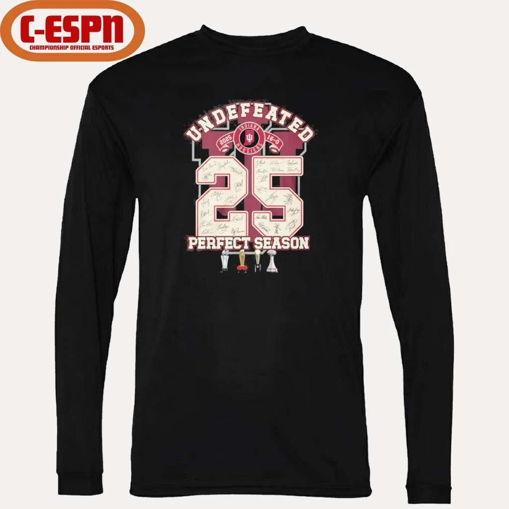 Official IU Football Undefeated 16-0 Perfect Season 2025 Shirt