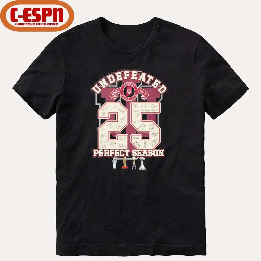 Official IU Football Undefeated 16-0 Perfect Season 2025 Shirt