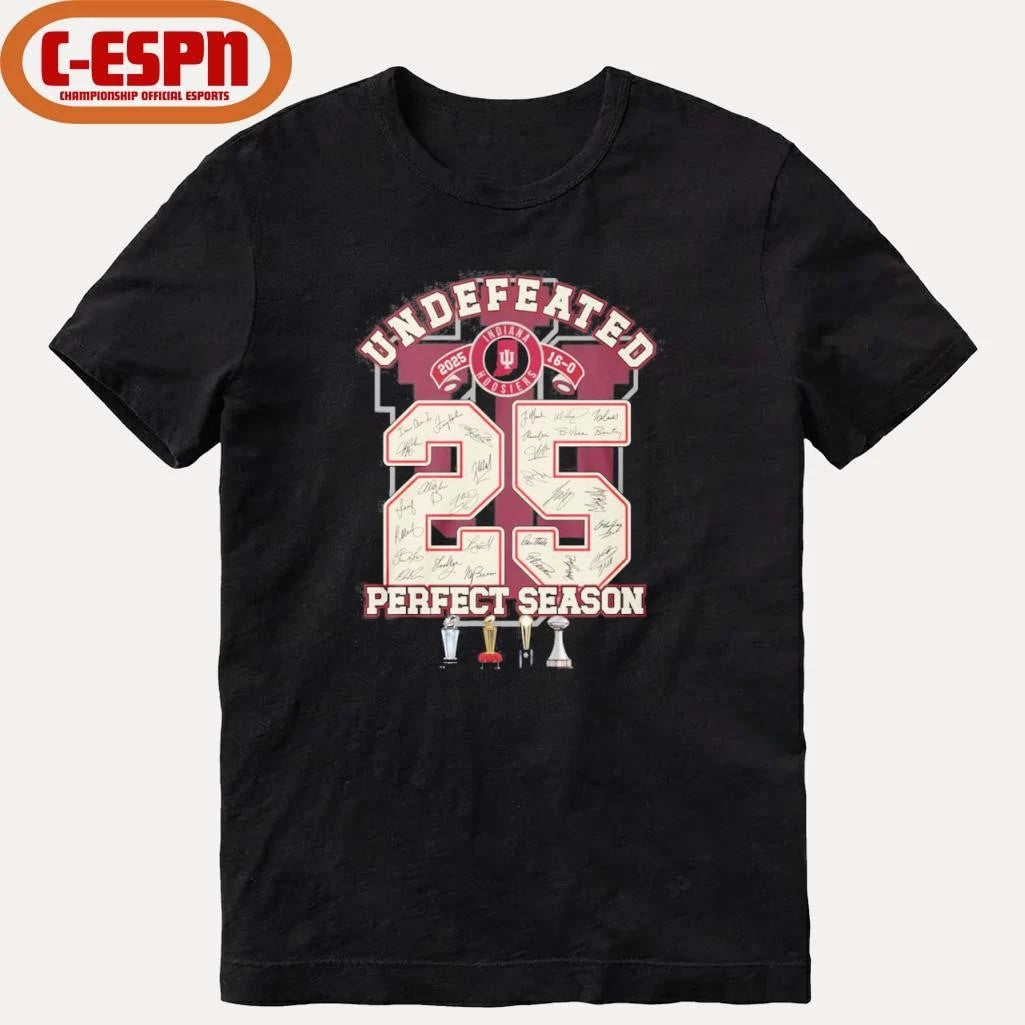 Official IU Football Undefeated 16-0 Perfect Season 2025 Shirt