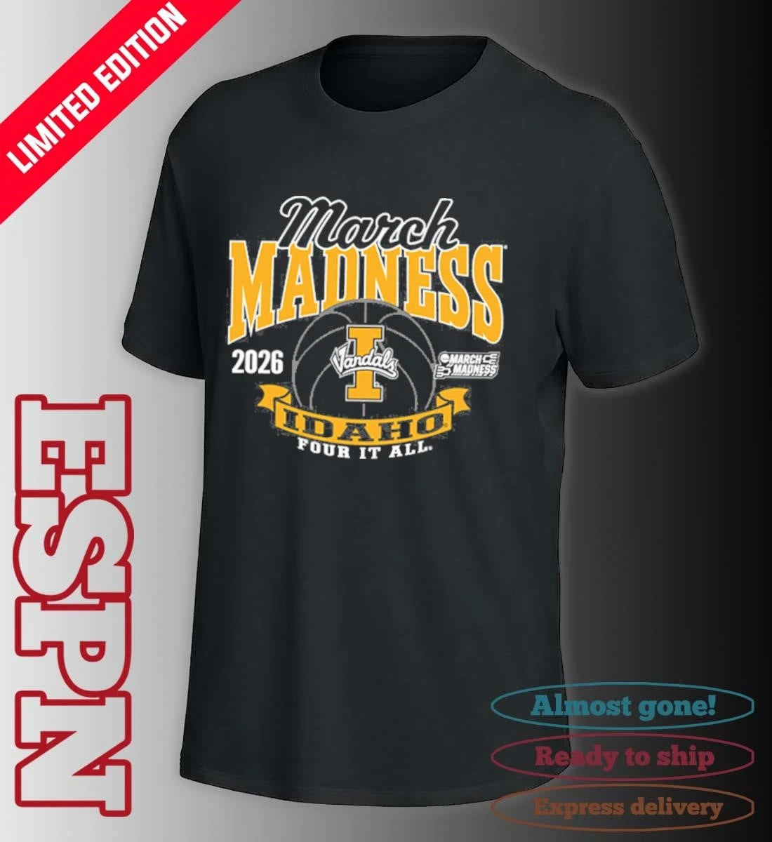 Official Idaho Vandals Women’s Basketball 2026 NCAA March Madness Bound T-Shirt