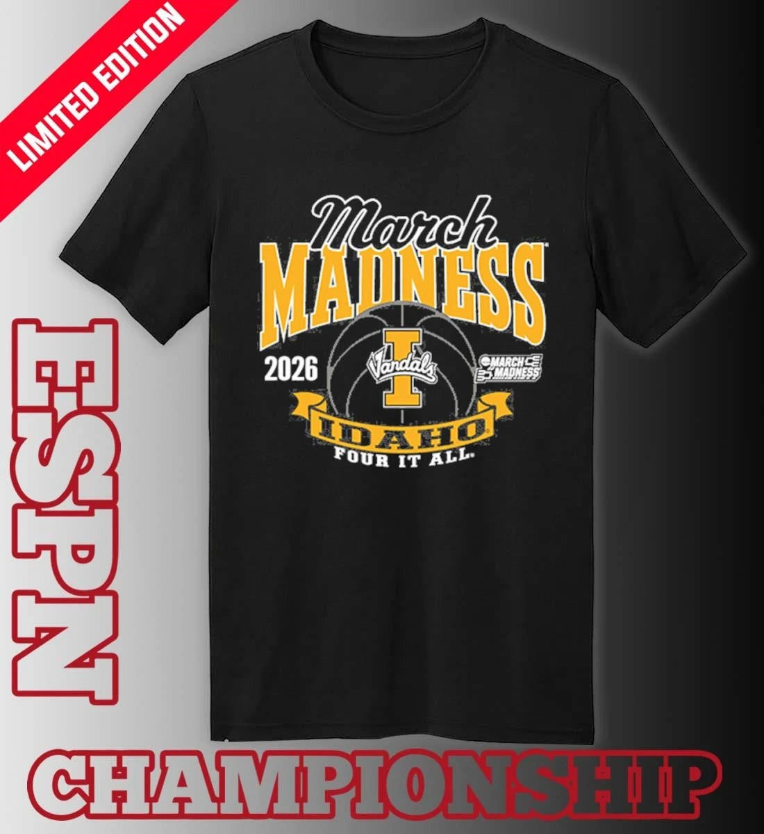 Official Idaho Vandals Women’s Basketball 2026 NCAA March Madness Bound T-Shirt