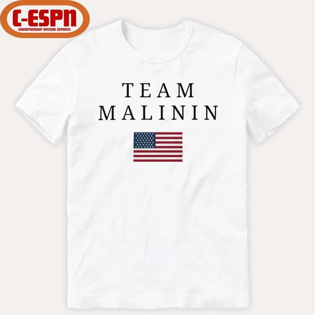 Official Ilia Malinin Team Malinin USA American Flag T-Shirt