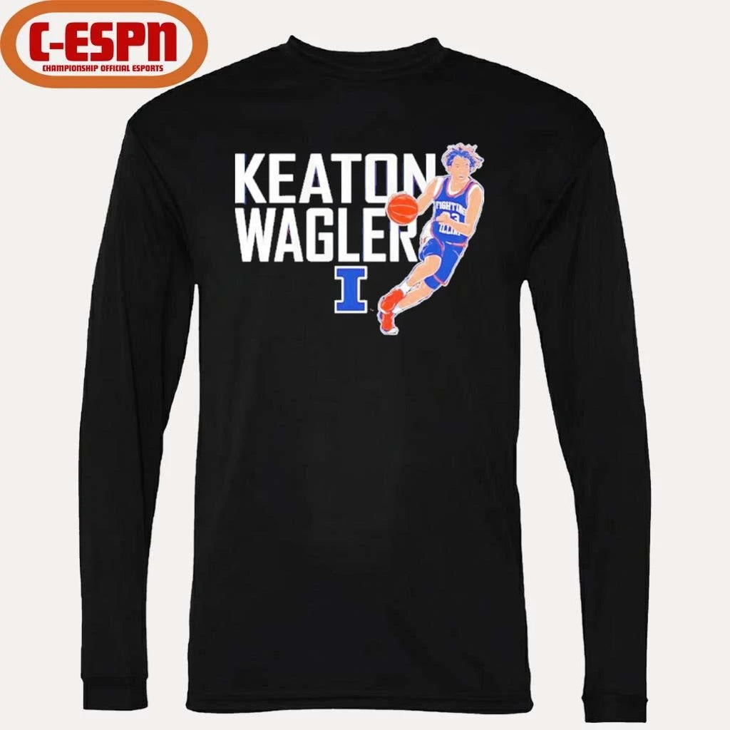 Official Illinois Basketball Keaton Wagler Name Pose Shirt